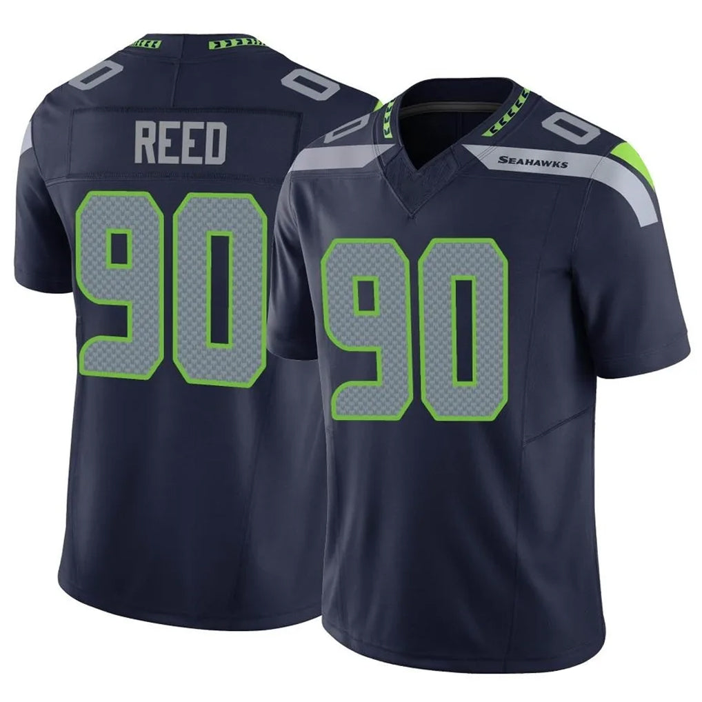 Kooe S.Seahawks #90 Jarran Reed Player Navy Limited Vapor F.U.S.E. Home Game Stitched Jerseys