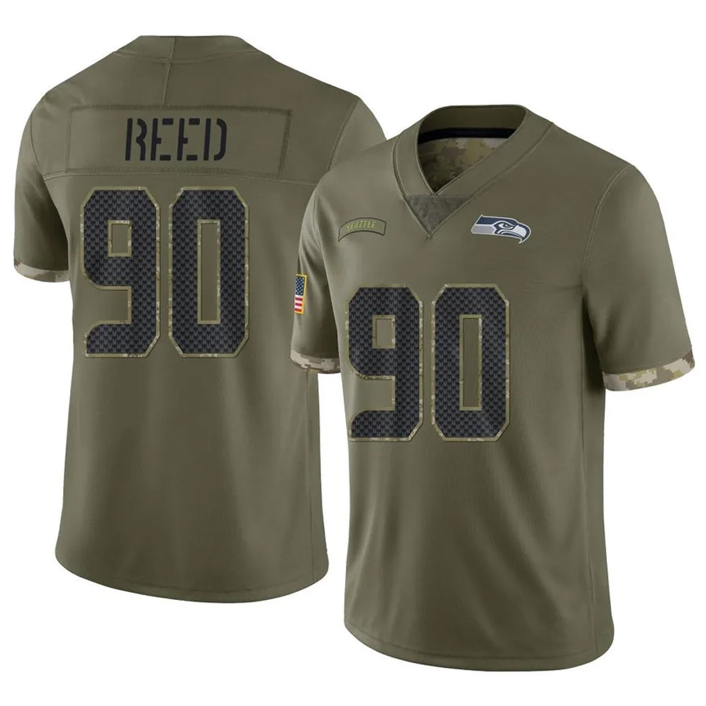 Kooe S.Seahawks #90 Jarran Reed Player Olive Limited Salute To Service Home Game Stitched Jerseys