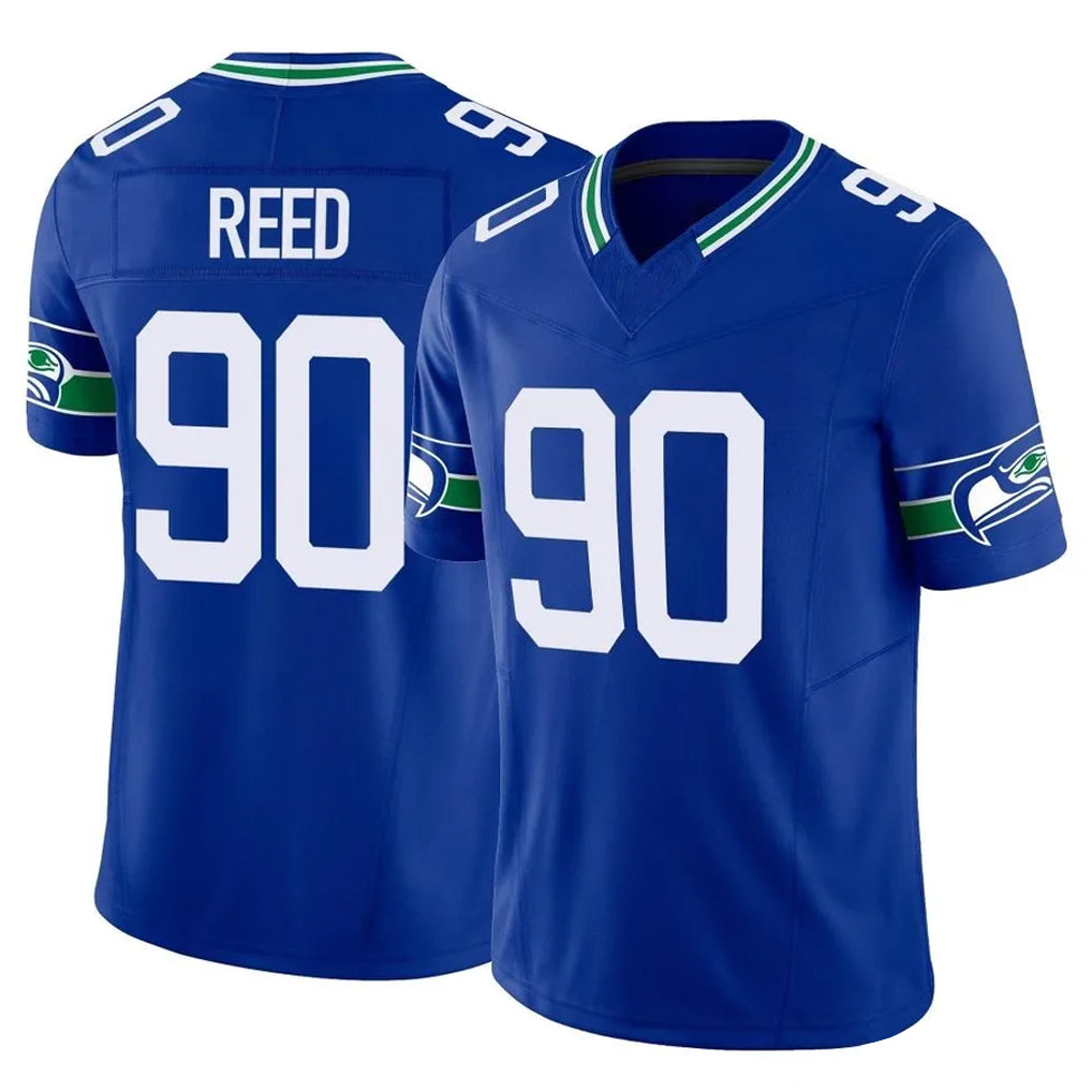 Kooe S.Seahawks #90 Jarran Reed Player Royal Limited Throwback Vapor F.U.S.E. Home Game Stitched Jerseys