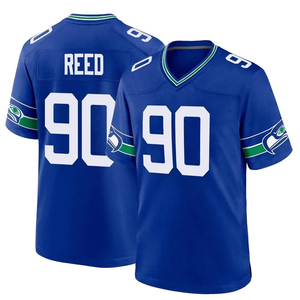 Kooe S.Seahawks #90 Jarran Reed Player Royal Throwback Home Game Stitched Jerseys
