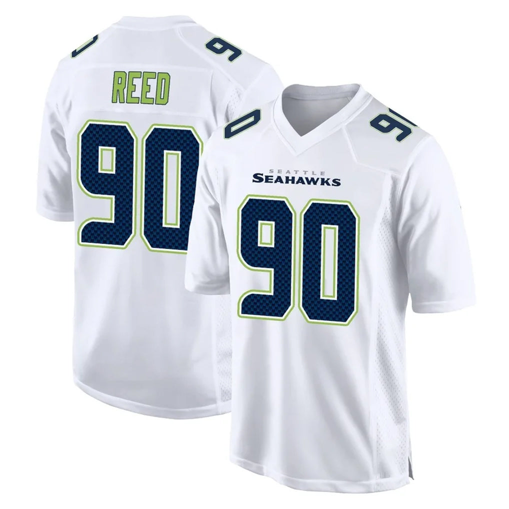 Kooe S.Seahawks #90 Jarran Reed Player White Tundra Fashion Home Game Stitched Jerseys