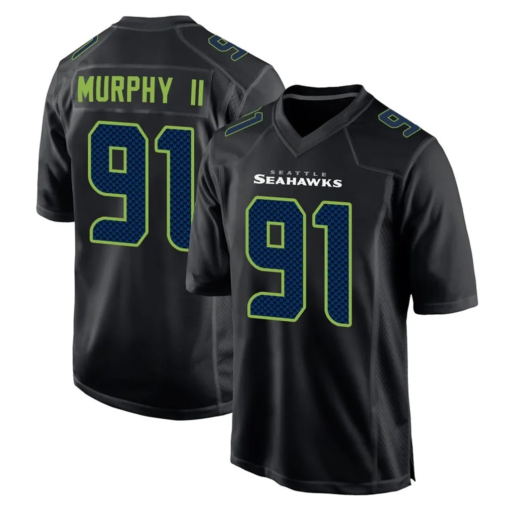 Kooe S.Seahawks #91 Byron Murphy II Player Black Limited Fashion Home Game Stitched Jerseys