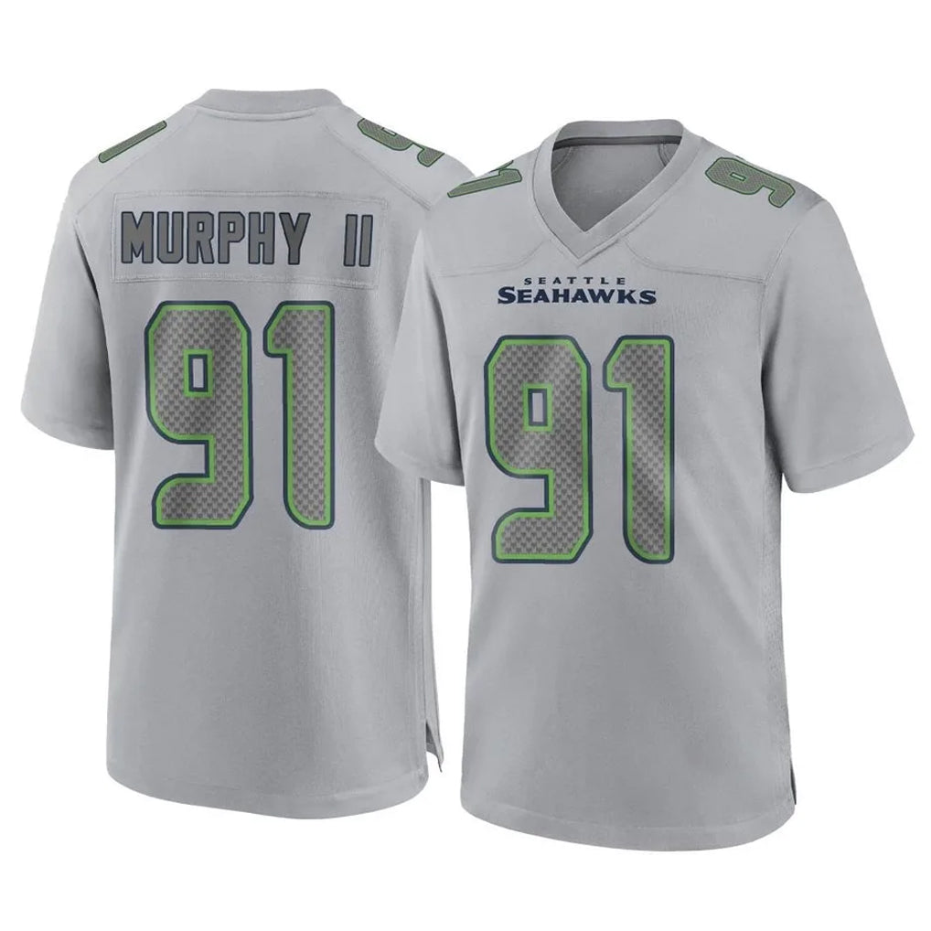 Kooe S.Seahawks #91 Byron Murphy II Player Gray Atmosphere Fashion Home Game Stitched Jerseys