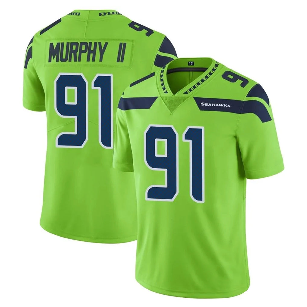 Kooe S.Seahawks #91 Byron Murphy II Player Green Limited Color Rush Home Game Stitched Jerseys