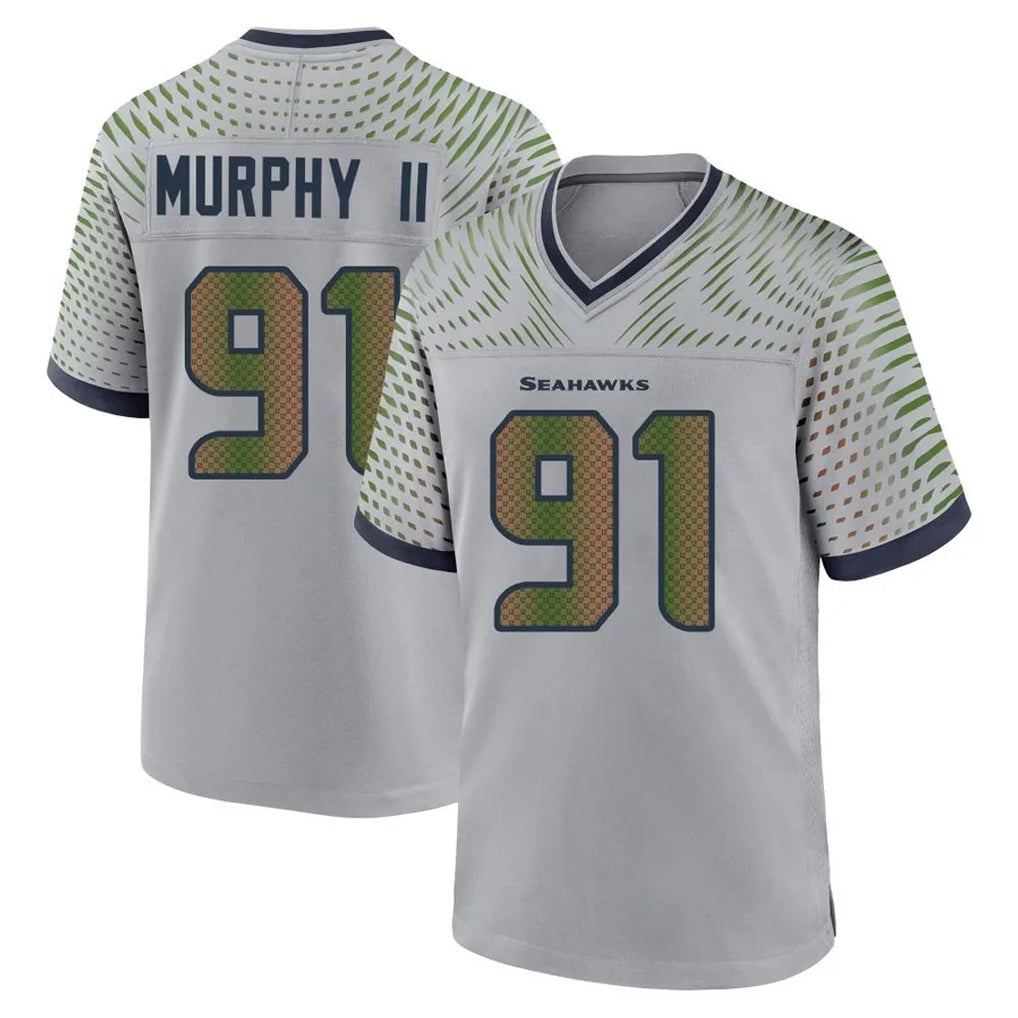 Kooe S.Seahawks #91 Byron Murphy II Player Grey 2025 Rivalries Collection Home Game Stitched Jerseys