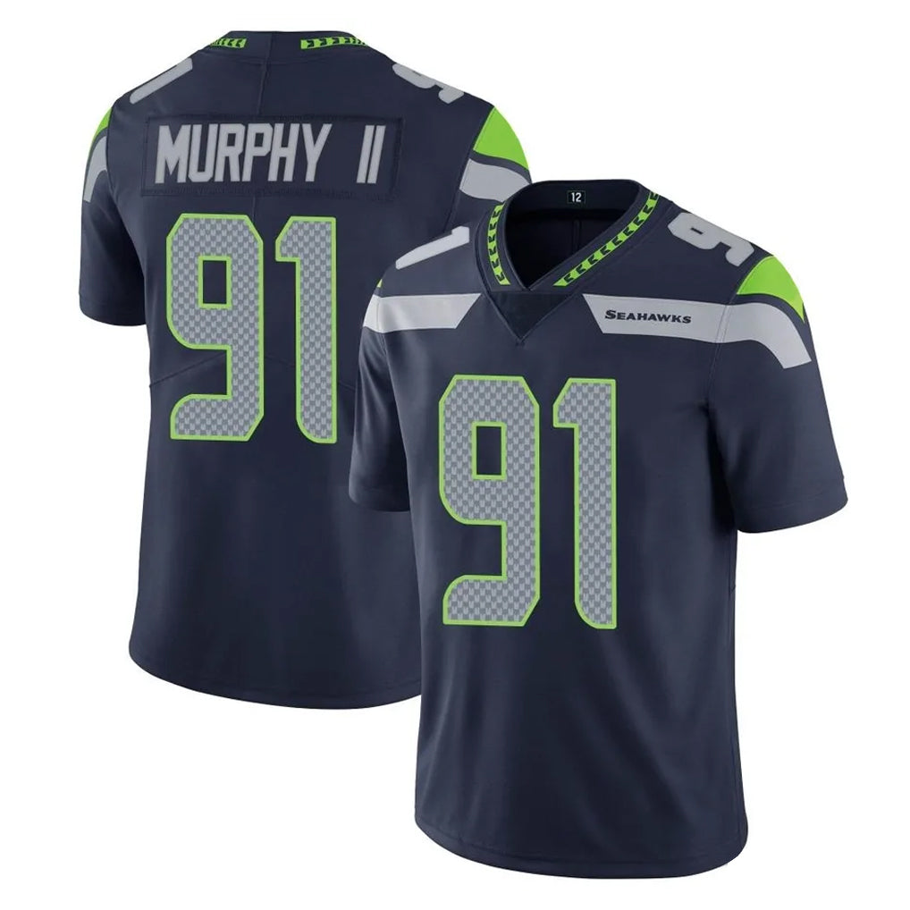 Kooe S.Seahawks #91 Byron Murphy II Player Navy Limited Vapor Untouchable Home Game Stitched Jerseys