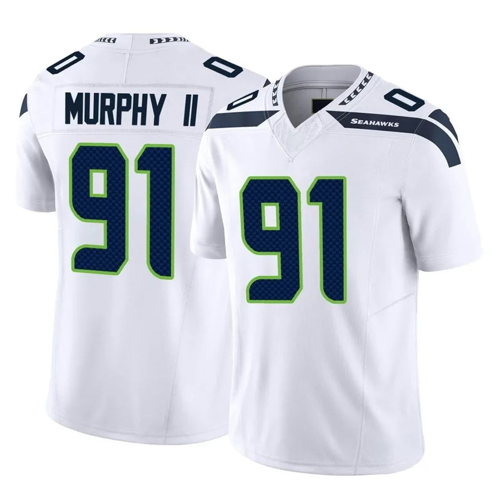Kooe S.Seahawks #91 Byron Murphy II Player White Limited Vapor F.U.S.E. Home Game Stitched Jerseys