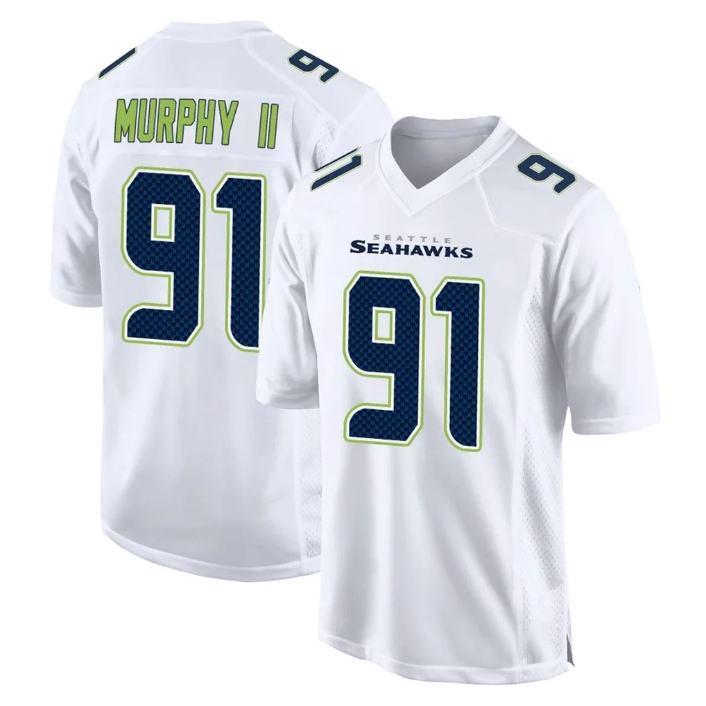Kooe S.Seahawks #91 Byron Murphy II Player White Tundra Fashion Home Game Stitched Jerseys