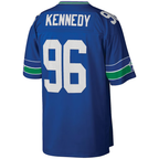 Kooe S.Seahawks #96 Cortez Kennedy Mitchell & Ness Royal Legacy Replica Jersey