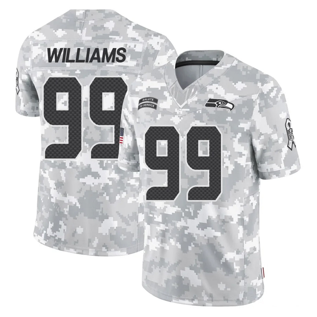 Kooe S.Seahawks #99 Leonard Williams Player Arctic Camo Limited Salute To Service Home Game Stitched Jerseys
