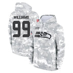 Kooe S.Seahawks #99 Leonard Williams Player Arctic Camo Limited Salute to Service Pullover Hoodies Game Stitched Jerseys
