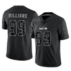 Kooe S.Seahawks #99 Leonard Williams Player Black Limited Reflective Home Game Stitched Jerseys