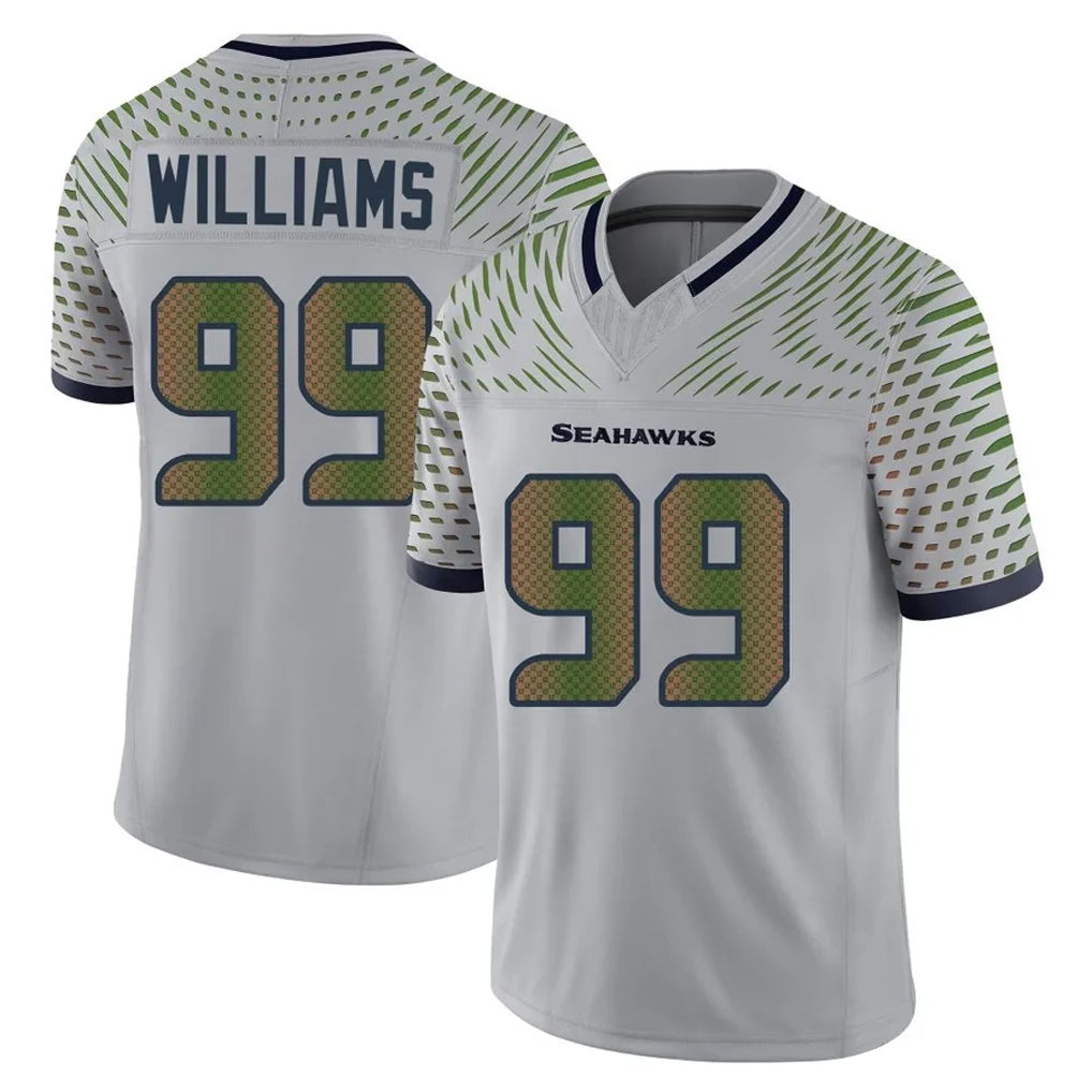 Kooe S.Seahawks #99 Leonard Williams Player Grey Limited 2025 Rivalries Collection Home Game Stitched Jerseys