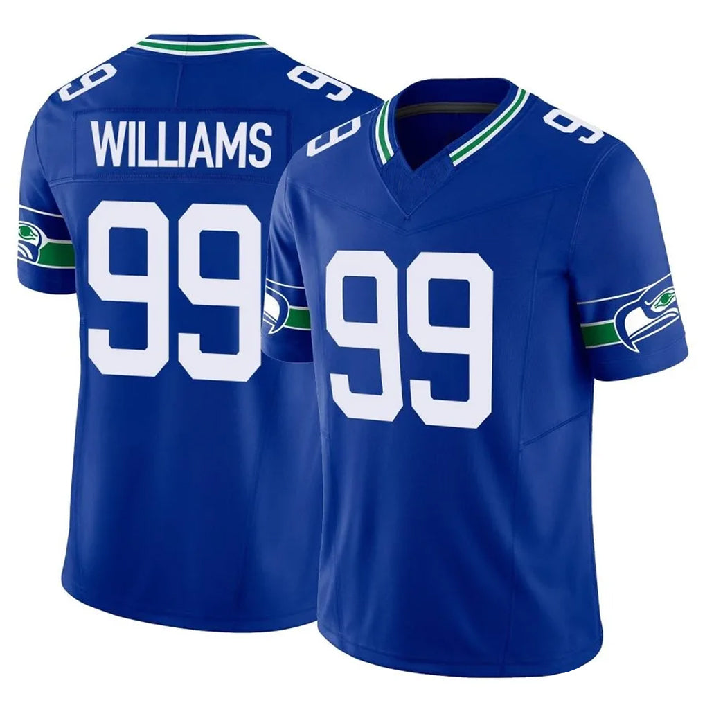Kooe S.Seahawks #99 Leonard Williams Player Royal Limited Throwback Vapor F.U.S.E. Home Game Stitched Jerseys