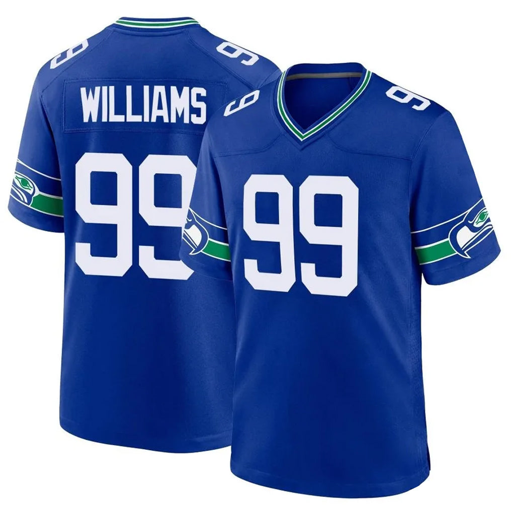 Kooe S.Seahawks #99 Leonard Williams Player Royal Throwback Home Game Stitched Jerseys