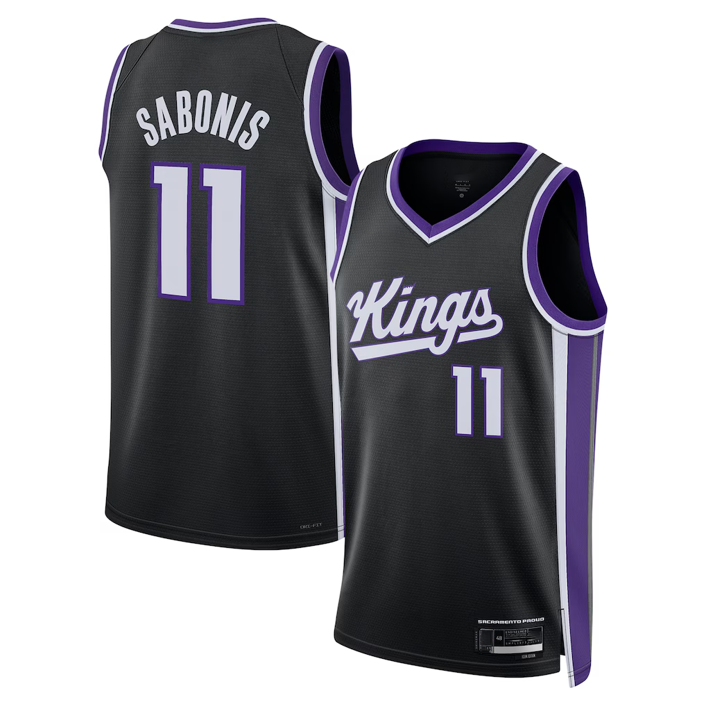 Kooe S.kings #11 Domantas Sabonis Black Swingman Player Jerseys - Icon Edition