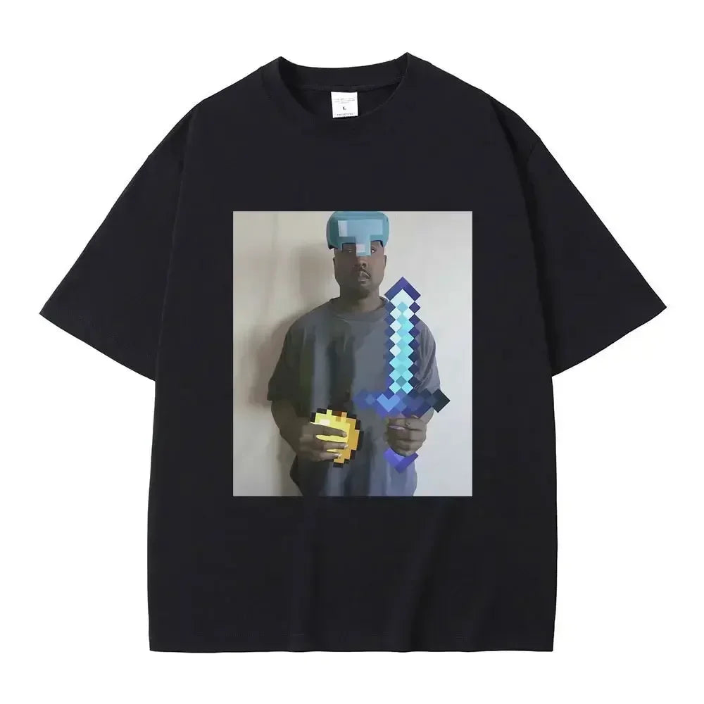 Cheap T-shirt Jerseys Funny Kanye West Meme T-Shirt Men's Vintage Hip Hop Rap Style Tshirt Men Women Short Sleeve T Shirt Streetwear