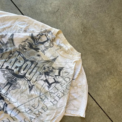 Cheap T-shirt Jerseys 2000s Tapout T Shirt Punk Hip Hop Graphic Letter Print Oversized TShirt Womens Mens Round Neck Cotton Short Sleeve Tops Clothing
