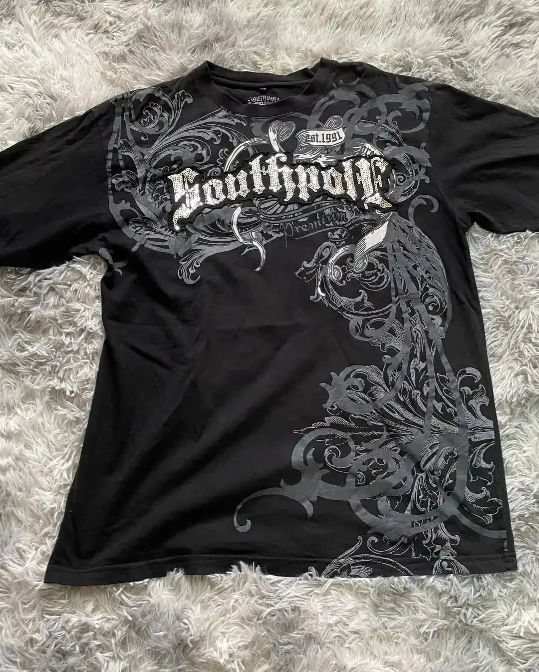 Cheap T-shirt Jerseys 90s American Trendy Retro Fashion Print Round Neck Short-sleeved T-shirt Men Womens Y2K Street Style Gothic Couple Sports