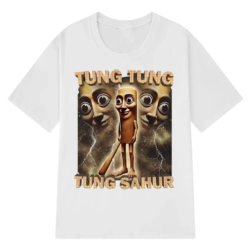 Cheap T-shirt Jerseys Tung Sahur Graphic Printed T-Shirt Men Summer Casual Loose Fashion Funny Round Neck Short Sleeve Tops Clothing T-shirt Unisex