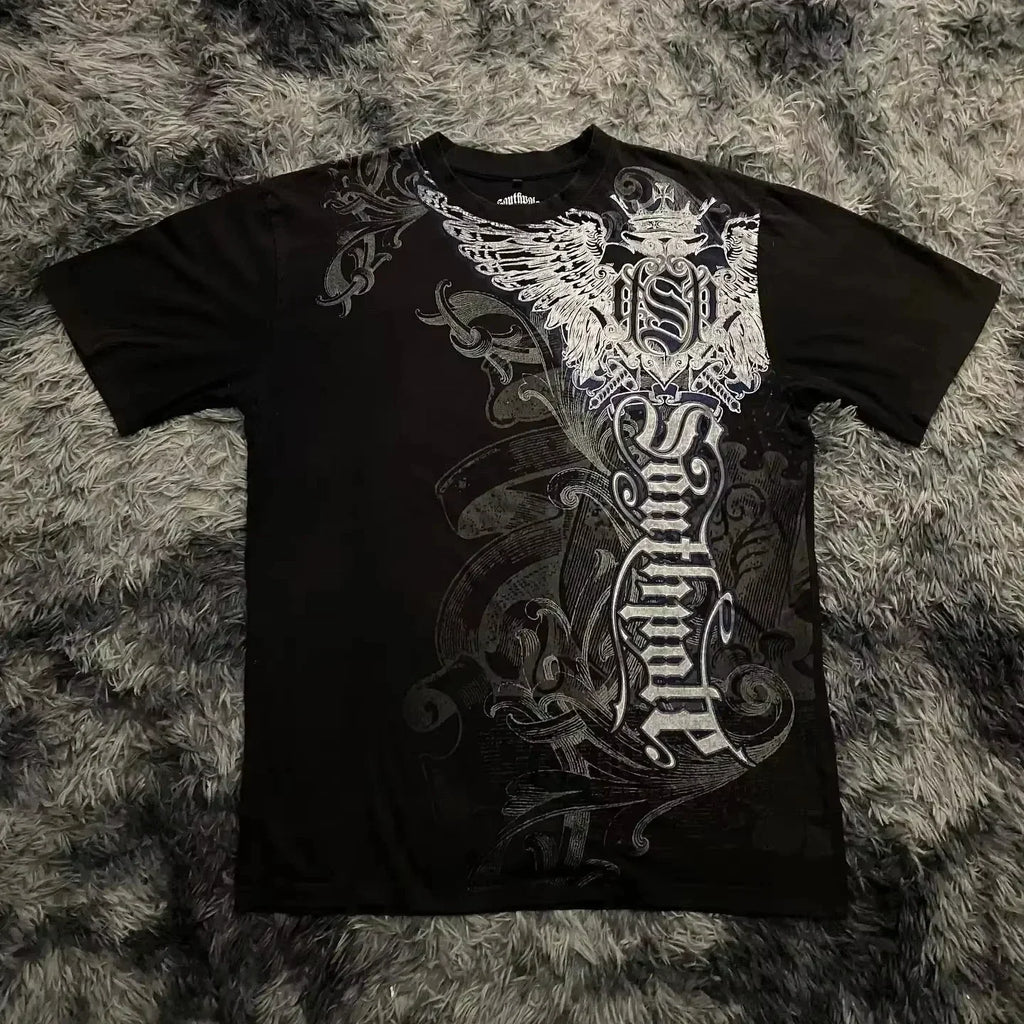 Cheap T-shirt Jerseys Summer Classic Y2K Gothic Style T-shirt Print Oversized T Shirt High Street Shirts Round Neck Cotton Tops Mens Women T Shirt Tee