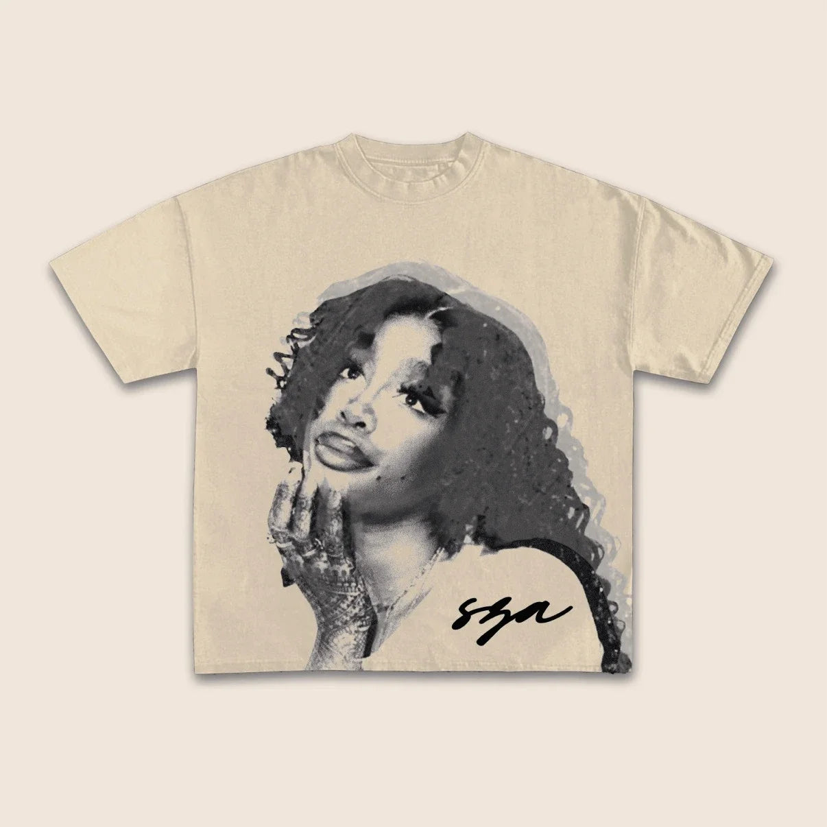 Cheap T-shirt Jerseys Vintage Sza Graphic Print Cotton Casual T-shirt  Men Y2K Summer Short Sleeves Oversize Y2K T-shirt Streetwear Women Tee Tops
