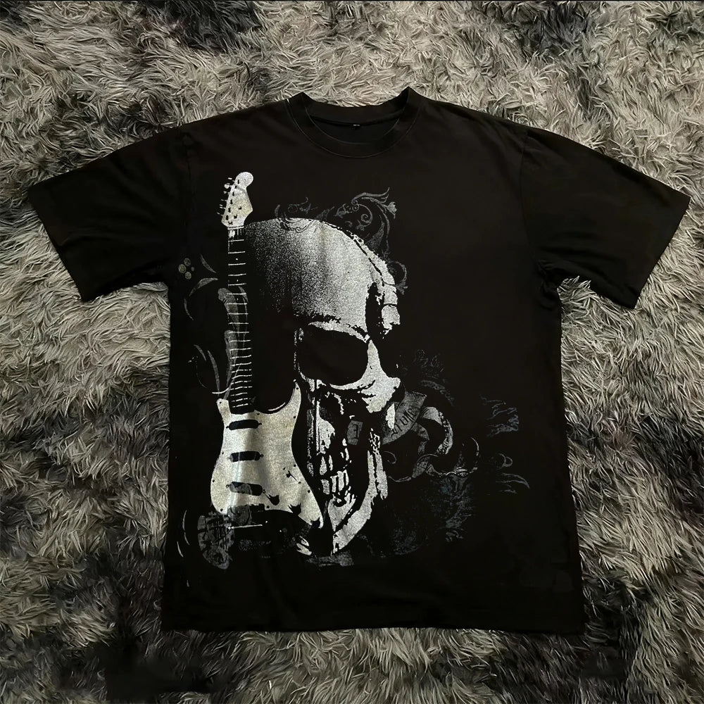 Cheap T-shirt Jerseys Summer Classic Y2K Gothic Style T-shirt Print Oversized T Shirt High Street Shirts Round Neck Cotton Tops Mens Women T Shirt Tee