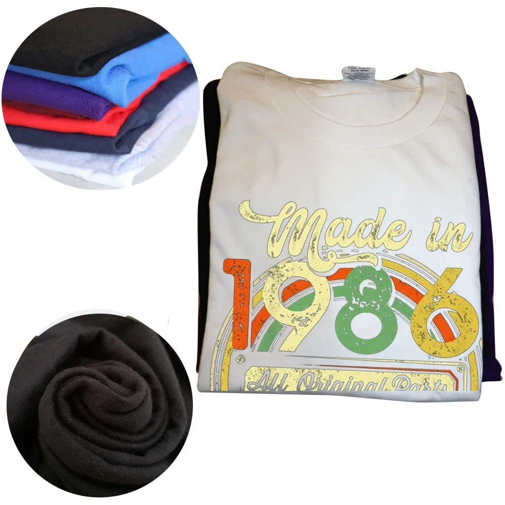 Cheap T-shirt Jerseys Novelty Made in 1986 40th Cassette Tape Vintage T Shirts Streetwear Short Sleeve Birthday Gifts Summer T-shirt Mens Clothing