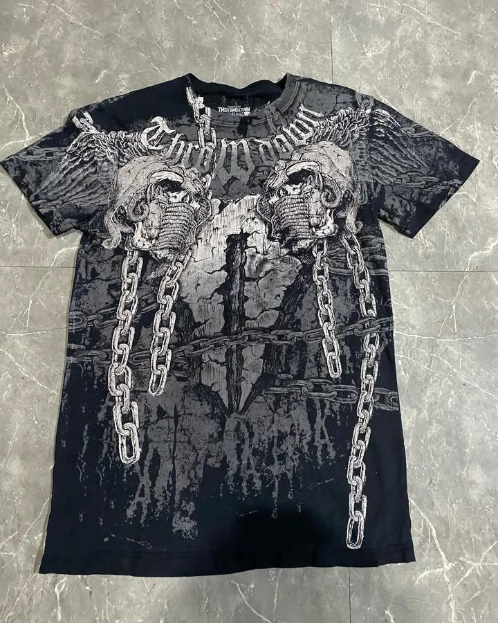 Cheap T-shirt Jerseys Summer Double-Sided Printed T-Shirt Mens American Hip-Hop High Street Fashion Baggy Short-Sleeved Unisex Street Style Tee