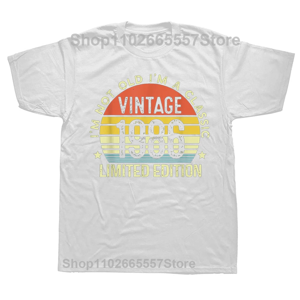 Cheap T-shirt Jerseys Novelty Made in 1986 40th Cassette Tape Vintage T Shirts Streetwear Short Sleeve Birthday Gifts Summer T-shirt Mens Clothing