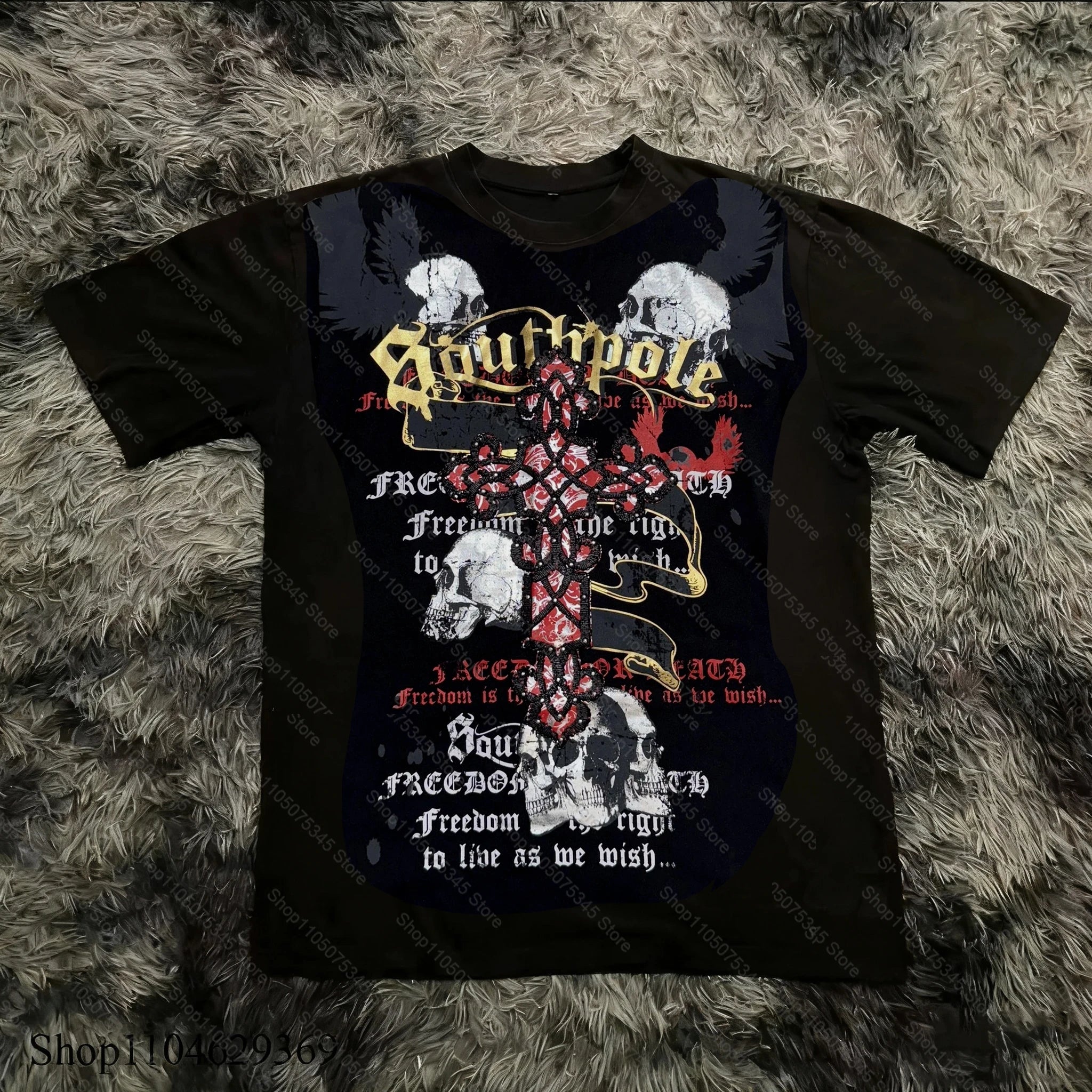 Cheap T-shirt Jerseys Classic Y2K Gothic Style T-shirt Print Oversized T Shirt High Street Shirts Gothic Round Neck Cotton Tops New Mens Women T Shirt