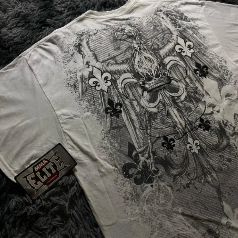 Cheap T-shirt Jerseys 90s American Trendy Retro Fashion Print Round Neck Short-sleeved T-shirt Men Womens Y2K Street Style Gothic Couple Sports