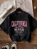Cheap T-shirt Jerseys California Los Angeles 89 Graphic Women'S T-Shirt Crew Neck, Short Sleeve, Regular Length, Letter Print Top for All Seasons