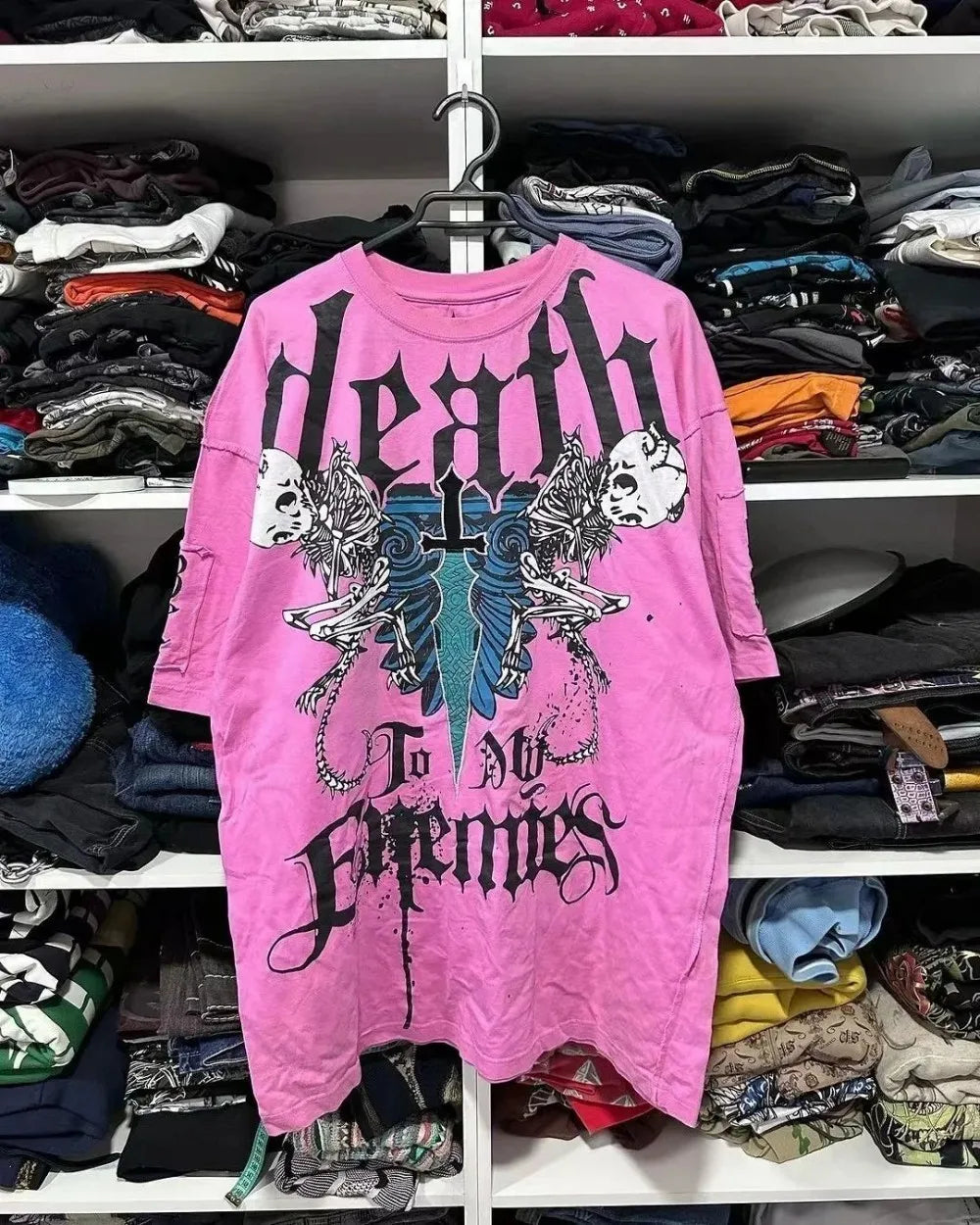 Cheap T-shirt Jerseys European and American men's summer Gothic skull letter print comfortable and breathable round neck T-shirt outdoor street top