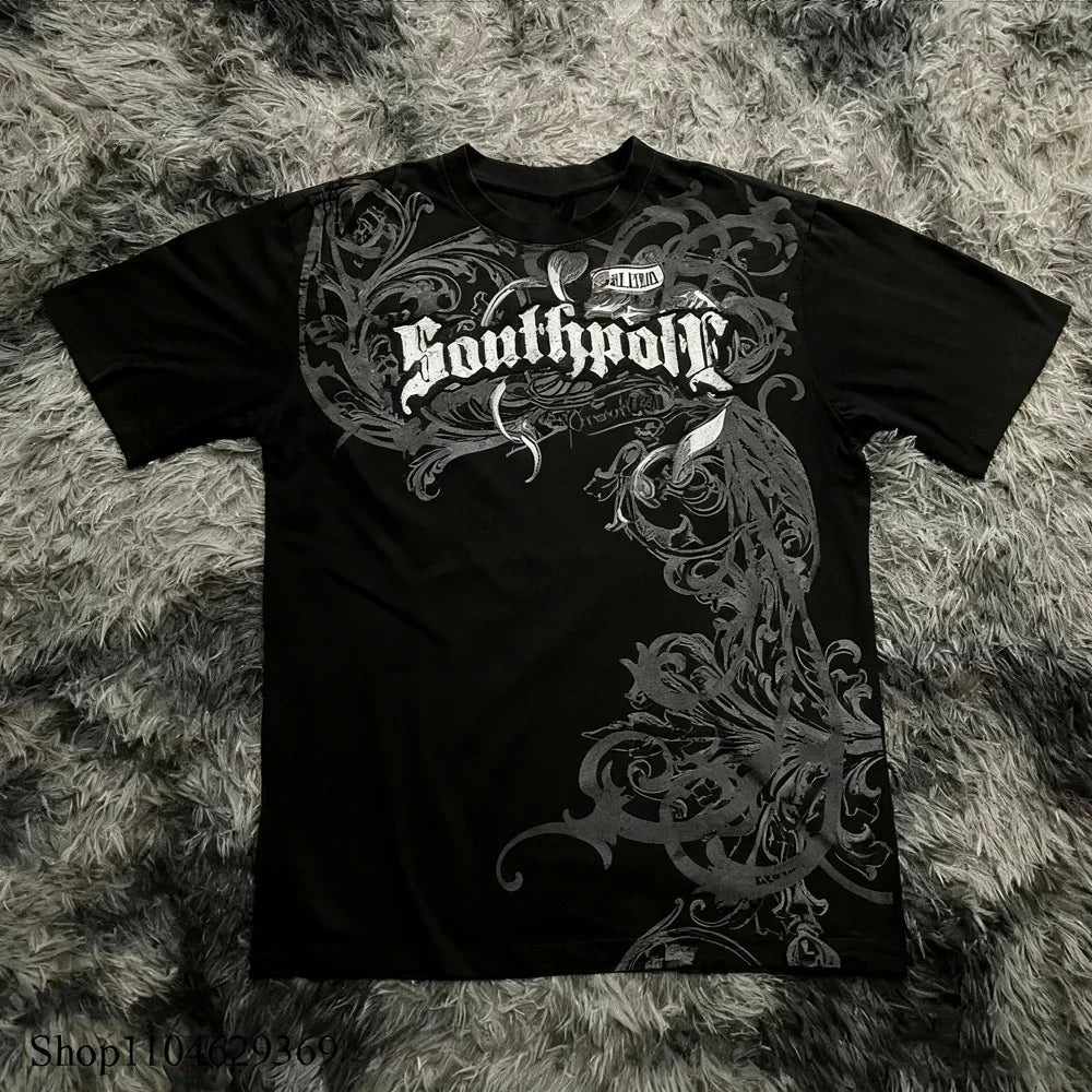 Cheap T-shirt Jerseys Summer Classic Y2K Gothic Style T-shirt Print Oversized T Shirt High Street Shirts Round Neck Cotton Tops Mens Women T Shirt Tee
