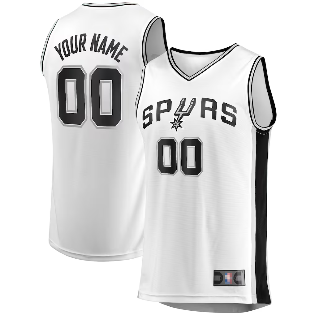 Kooe SA.Spurs Fanatics White Fast Break Custom Replica Jerseys - Association Edition