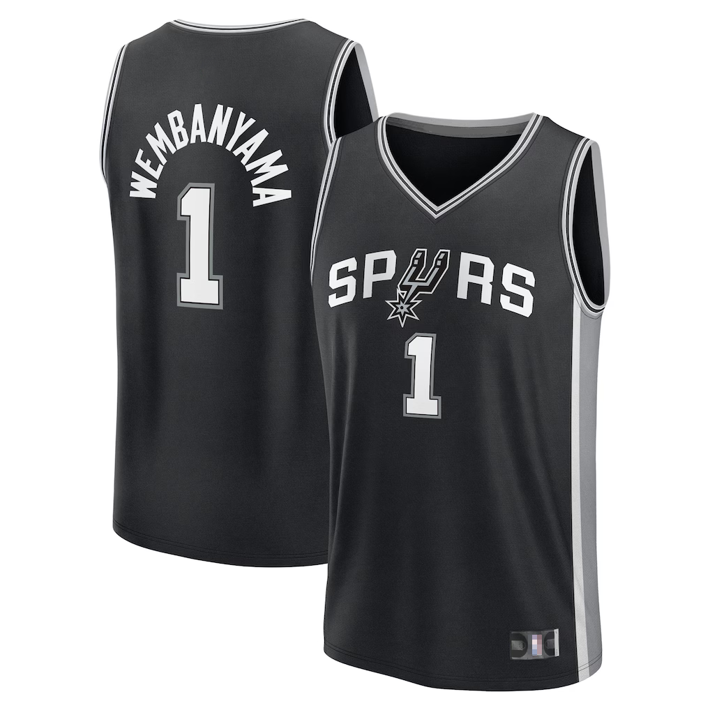 Kooe SA.Spurs #1 Victor Wembanyama Black Swingman Jerseys - Icon Edition