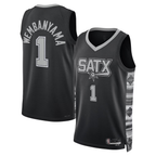 Kooe SA.Spurs #1 Victor Wembanyama Black Swingman Jerseys - Statement Edition