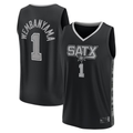 Kooe SA.Spurs #1 Victor Wembanyama Fanatics Black Fast Break Player Jerseys - Statement Edition