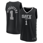 Kooe SA.Spurs #1 Victor Wembanyama Fanatics Black Fast Break Player Jerseys - Statement Edition