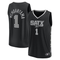 Kooe SA.Spurs #1 Victor Wembanyama Fanatics Black Fast Break Replica Player Jerseys - Statement Edition