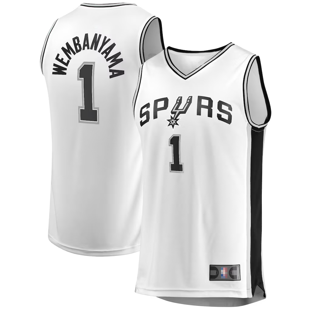 Kooe SA.Spurs #1 Victor Wembanyama Fanatics White Fast Break Player Jerseys - Association Edition