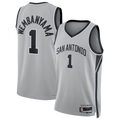 Kooe SA.Spurs #1 Victor Wembanyama Silver Swingman Jerseys - Statement Edition