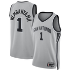 Kooe SA.Spurs #1 Victor Wembanyama Silver Swingman Jerseys - Statement Edition