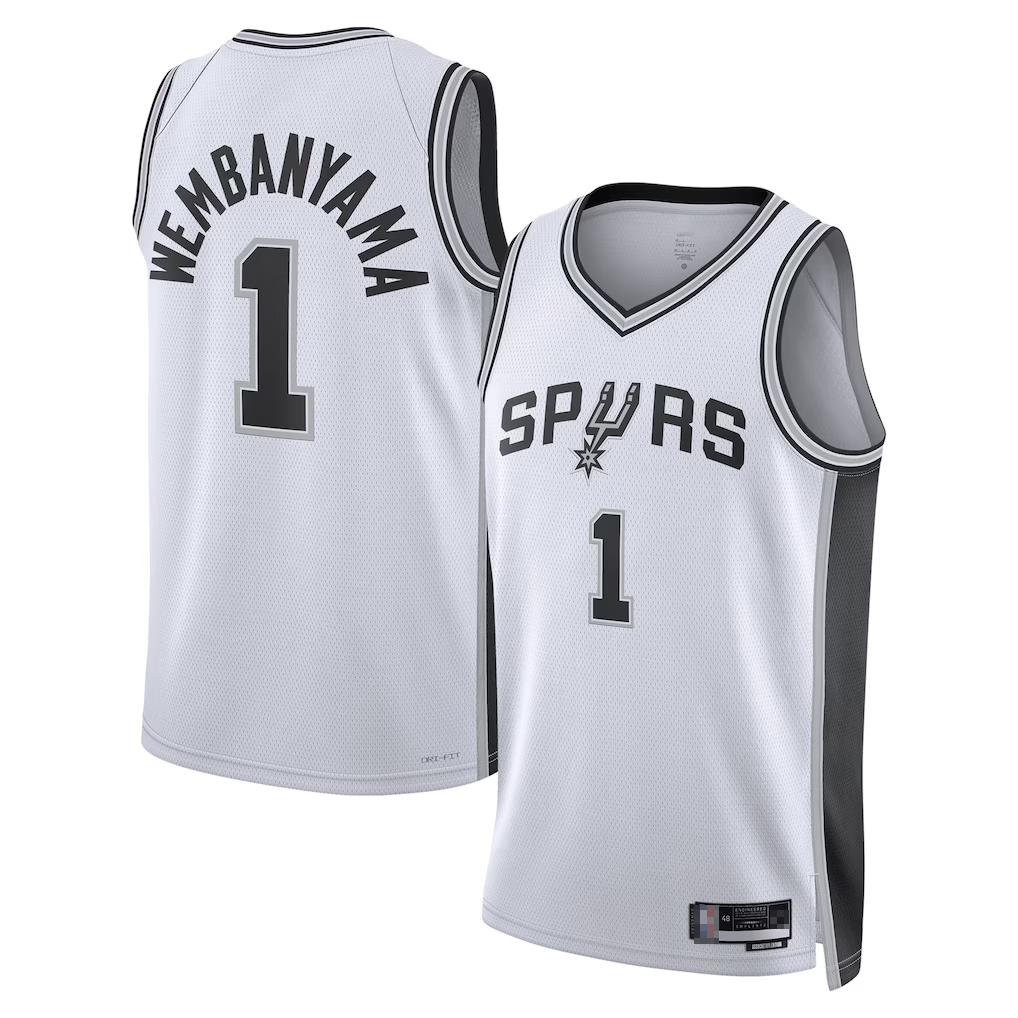 Kooe SA.Spurs #1 Victor Wembanyama White Swingman Jerseys - Association Edition