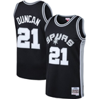 Kooe SA.Spurs #21 Tim Duncan Mitchell & Ness Black 1998-1999 Big & Tall Hardwood Classics Swingman Jerseys