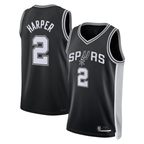 Kooe SA.Spurs #2Dylan Harper Black 2025 NBA Draft First Round Pick Swingman Jerseys - Icon Edition
