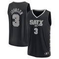 Kooe SA.Spurs #3 Keldon Johnson Fanatics Black Fast Break Replica Player Jerseys - Statement Edition