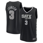 Kooe SA.Spurs #3 Keldon Johnson Fanatics Black Fast Break Replica Player Jerseys - Statement Edition