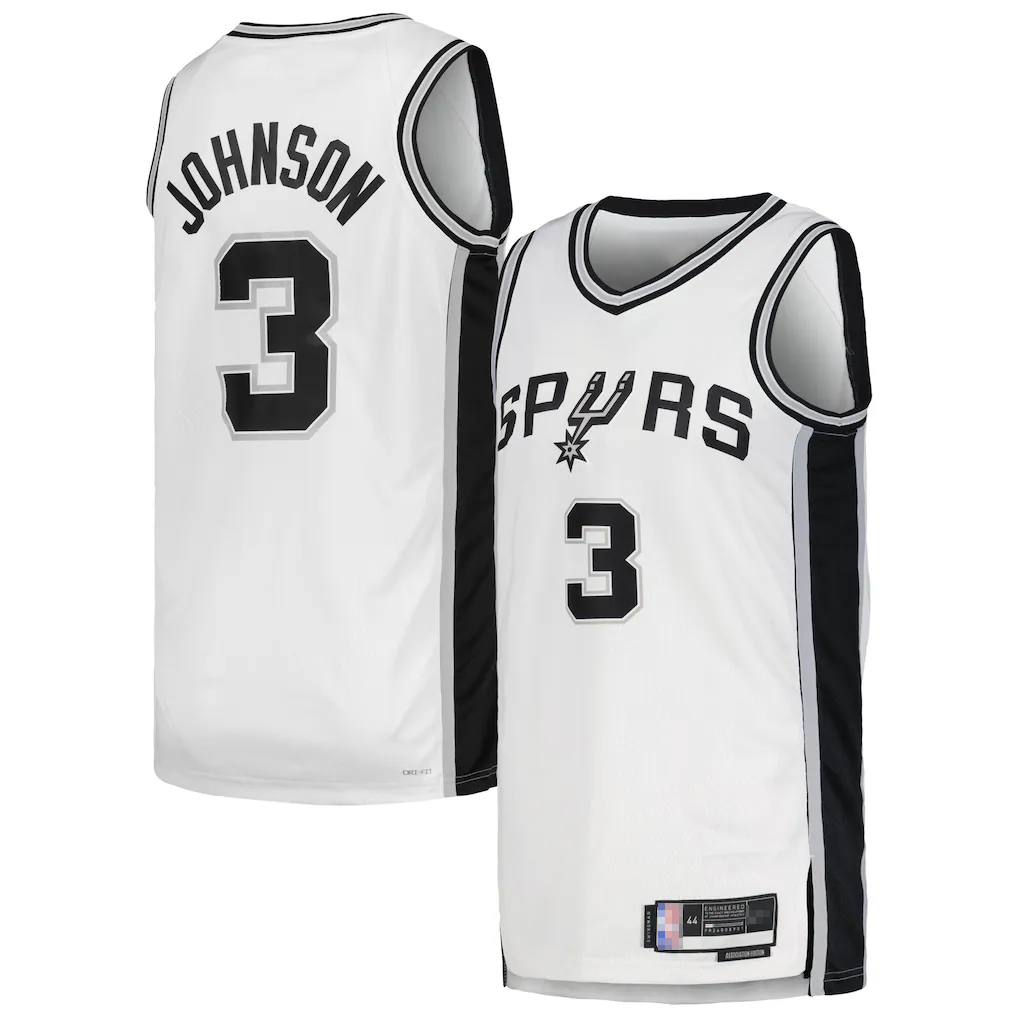 Kooe SA.Spurs #3 Keldon Johnson White Swingman Jerseys - Association Edition